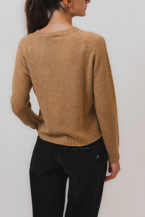 ROBERTO COLLINA MAGLIA GIROCOLLO BABY CAMEL