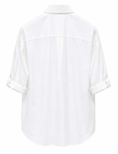 BRUNELLO CUCINELLI CAMICIA POPELINE CON MONILE