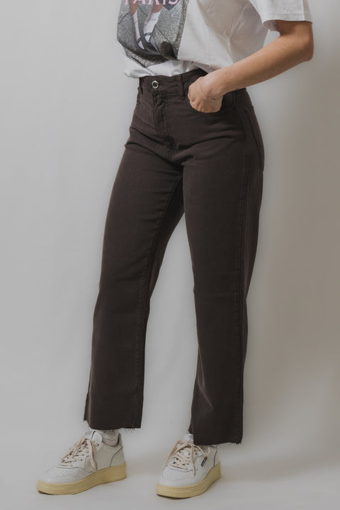ICON DENIM JEANS REGULAR CROPPED REALIZZATO NEL TESSUTO DENIM