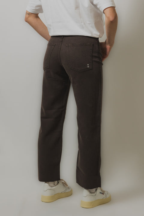 ICON DENIM JEANS REGULAR CROPPED REALIZZATO NEL TESSUTO DENIM