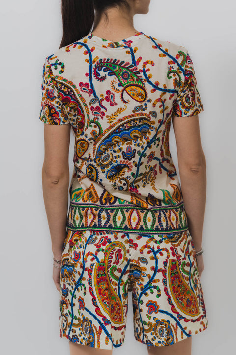 ETRO T-SHIRT JERSEY STAMPA ALL OVER PESLEY