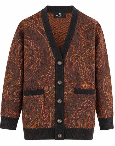 ETRO CARDIGAN OVER LANA LUREX JACQUARD
