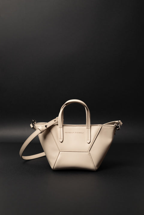 BRUNELLO CUCINELLI DUO BAG REALIZZATA IN PELLE CON TRACOLLA