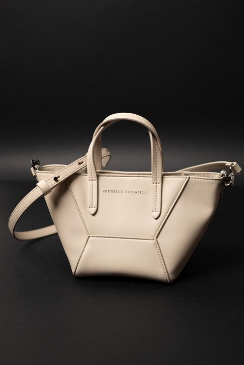 BRUNELLO CUCINELLI DUO BAG REALIZZATA IN PELLE CON TRACOLLA