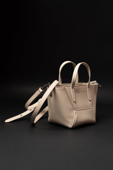 BRUNELLO CUCINELLI DUO BAG REALIZZATA IN PELLE CON TRACOLLA