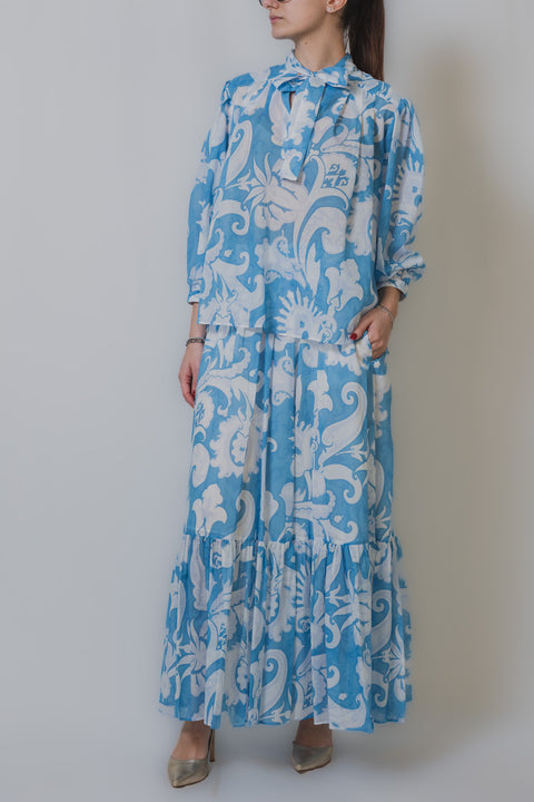 ETRO CASACCA CON LACCIO REALIZZATA NEL TESSUTO VOILE DI COTONE STAMPA MACRO PAISLEY