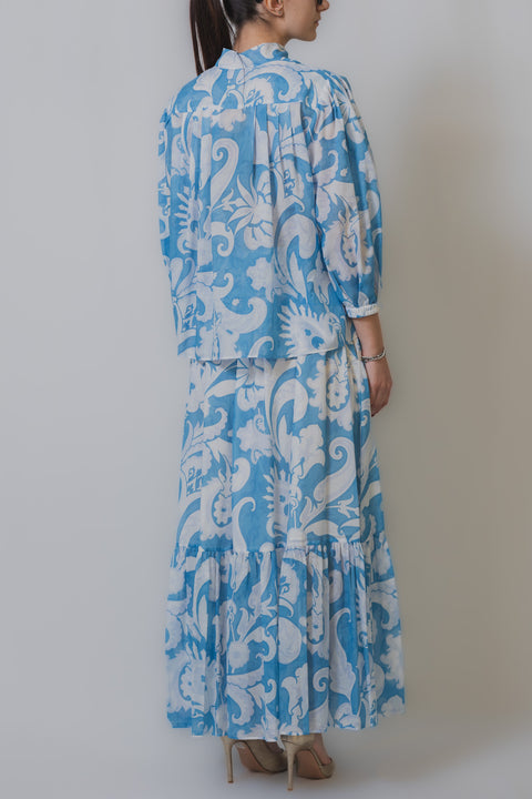ETRO CASACCA CON LACCIO REALIZZATA NEL TESSUTO VOILE DI COTONE STAMPA MACRO PAISLEY