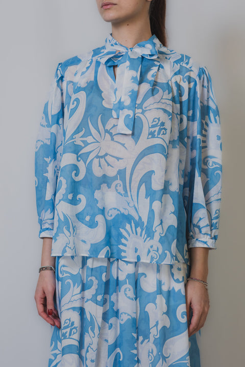 ETRO CASACCA CON LACCIO REALIZZATA NEL TESSUTO VOILE DI COTONE STAMPA MACRO PAISLEY