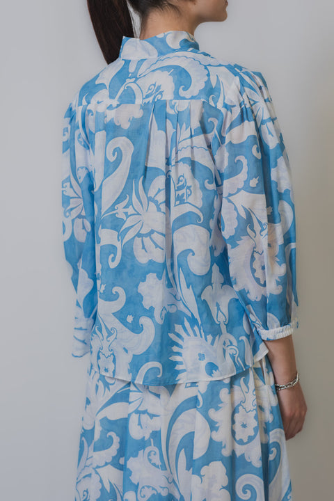 ETRO CASACCA CON LACCIO REALIZZATA NEL TESSUTO VOILE DI COTONE STAMPA MACRO PAISLEY