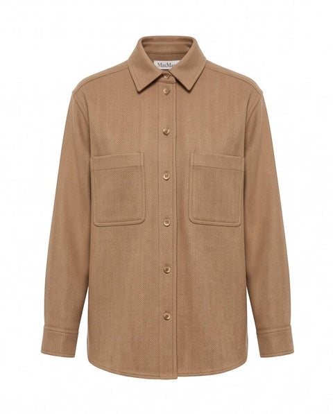 MAX MARA LADINO CAMICIA OVER LANA CAMMELLO