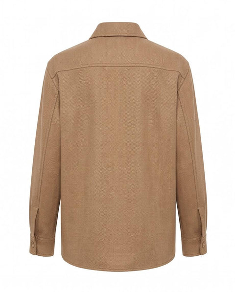 MAX MARA LADINO CAMICIA OVER LANA CAMMELLO