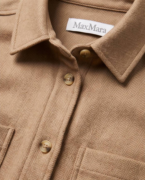 MAX MARA LADINO CAMICIA OVER LANA CAMMELLO