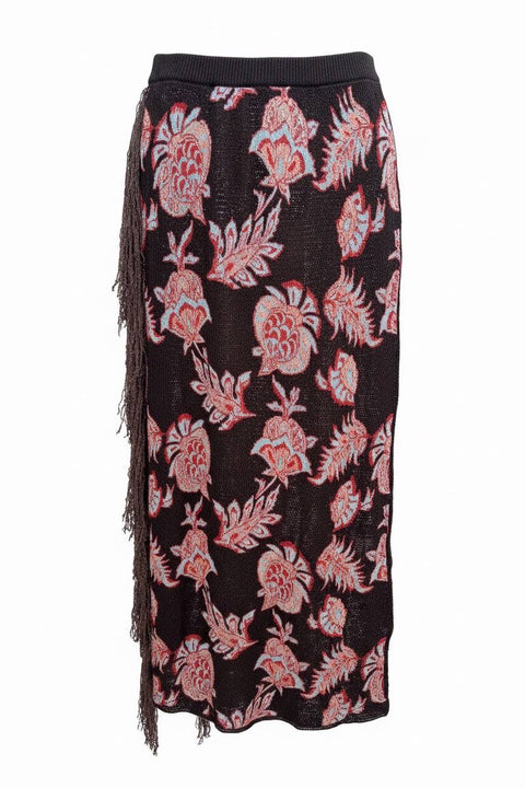 ETRO GONNA LUNGA MAGLIA JACQUARD ASIMMETRICO