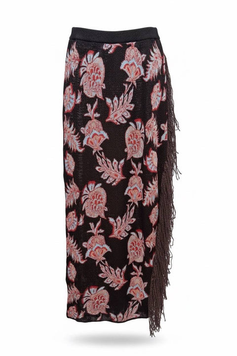 ETRO GONNA LUNGA MAGLIA JACQUARD ASIMMETRICO