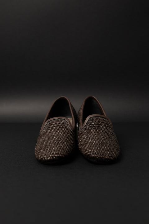 BRUNELLO CUCINELLI SCARPA BASSA REALIZZATA IN RAFFIA