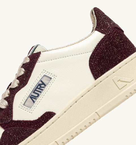 AUTRY SNEAKER PELLE E SUEDE GLITTER TAB LOGO