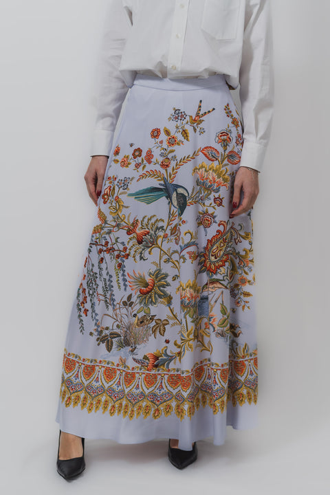 ETRO GONNA LUNGA SETA STAMPA GARDEN