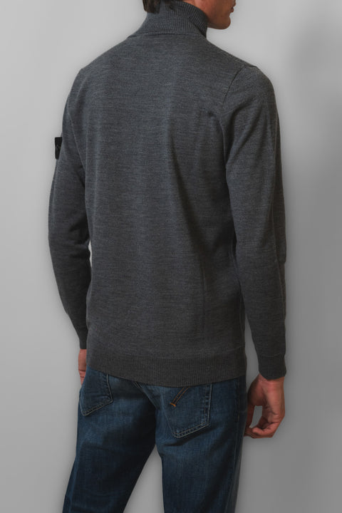 STONE ISLAND MAGLIA COLLO ALTO MERINOS LOGO SPALLA