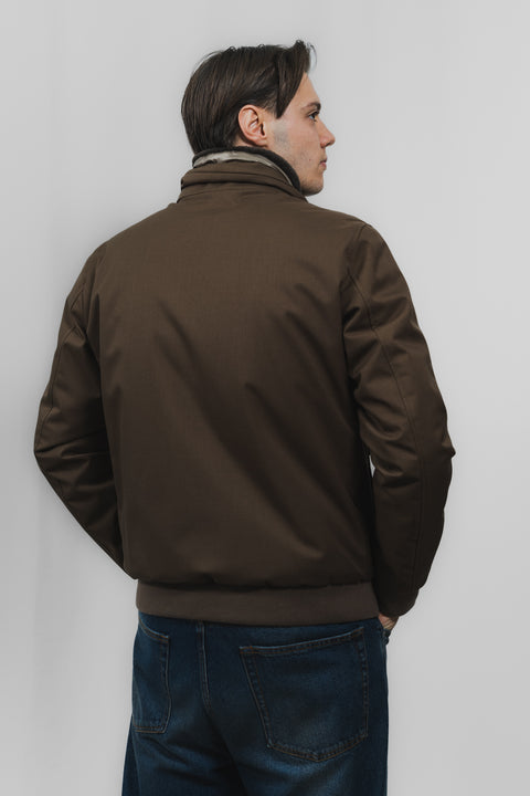 HERNO BOMBER TECNICO PELLICCIA COLLO