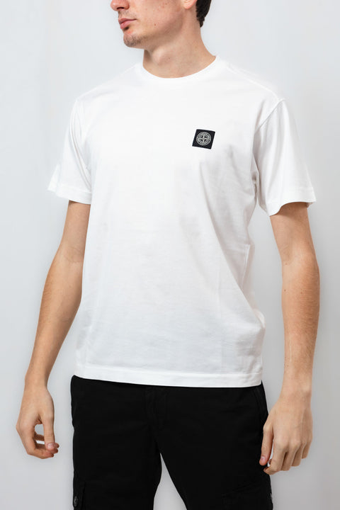 STONE ISLAND T-SHIRT SLIM FIT JERSEY CON PATCH LOGO SUL PETTO