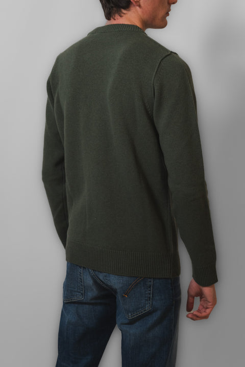 STONE ISLAND MAGLIA GIROCOLLO LAMBSWOOL LOGO SPALLA