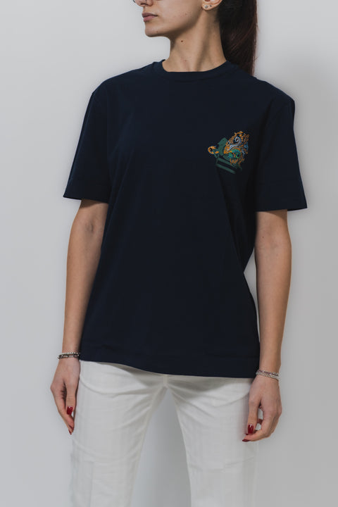 ETRO T-SHIRT JERSEY LOGO RICAMO
