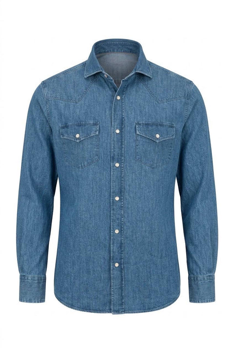 BRUNELLO CUCINELLI CAMICIA TEXANA DENIM