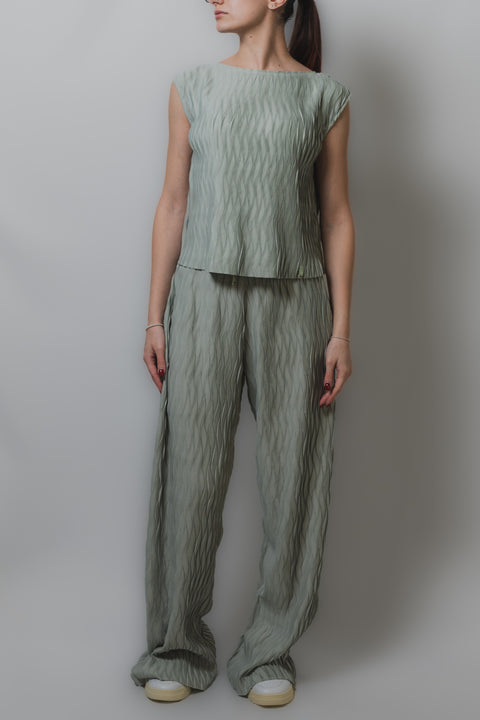 HERNO TOP SMANICATO OVERSIZE REALIZZATO IN TESSUTO JERSEY GOFFRATO