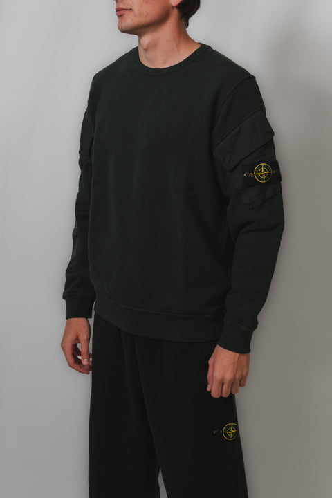 STONE ISLAND FELPA OVER GIROCOLLO LOGO SU TASCA SPALLA