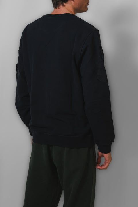 STONE ISLAND FELPA OVER GIROCOLLO LOGO SU TASCA SPALLA