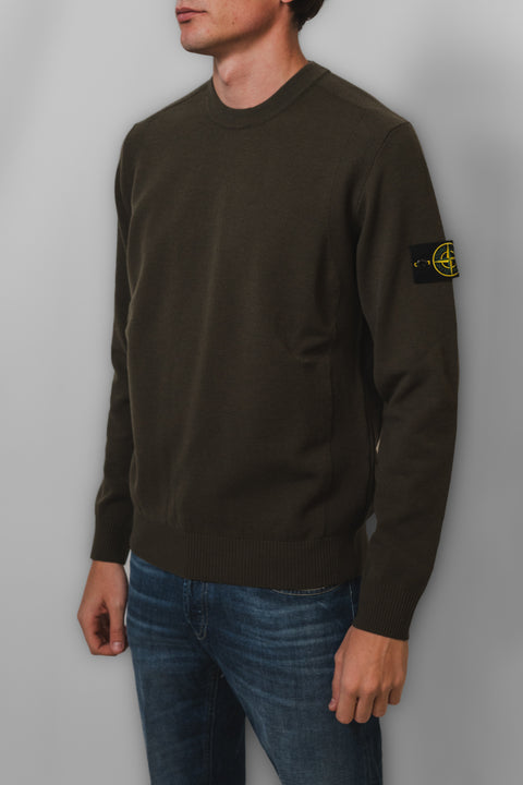 STONE ISLAND MAGLIA GIROCOLLO LANA STETCH LOGO SPALLA