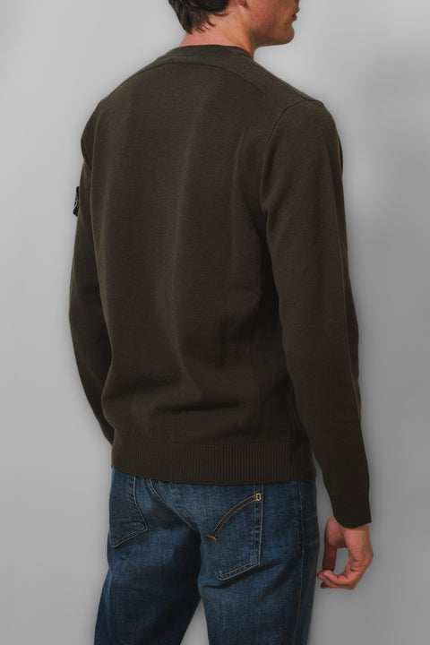 STONE ISLAND MAGLIA GIROCOLLO LANA STETCH LOGO SPALLA