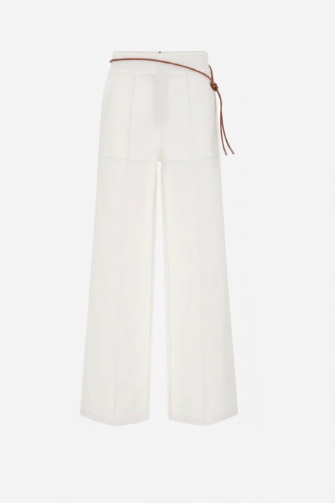 HERNO PANTALONE PALAZZO CINTURA PELLE