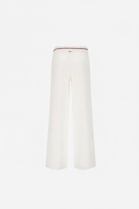 HERNO PANTALONE PALAZZO CINTURA PELLE