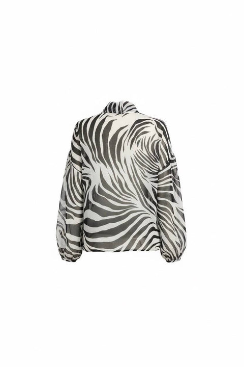 MAX MARA STUDIO BALLATA CAMICIA CHIFFON SETA ZEBRA