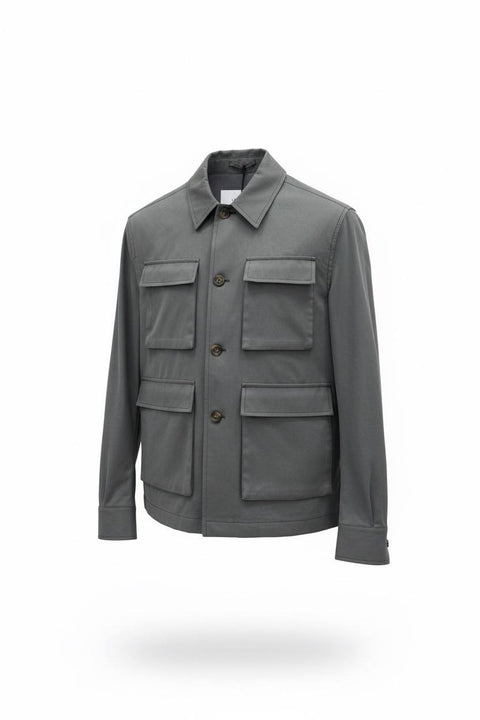 LARDINI OVERSHIRT BOTTONI COTONE E SETA