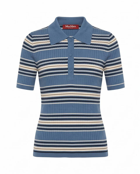 MAX MARA STUDIO TALLERO POLO RIGATA LANA E SETA