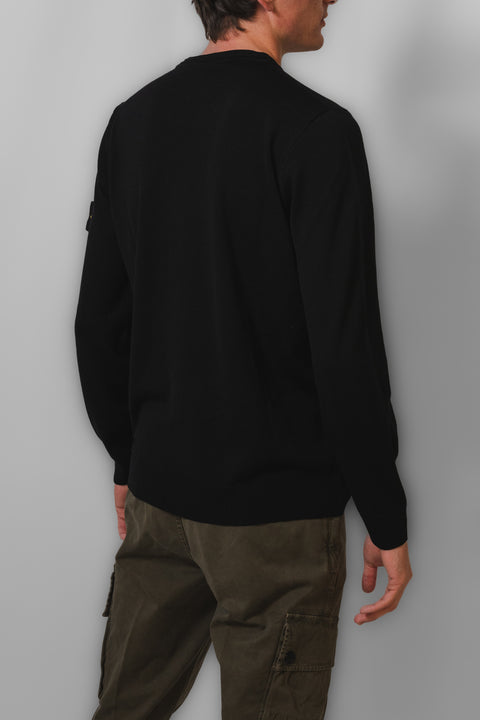 STONE ISLAND MAGLIA GIROCOLLO MERINOS LOGO SPALLA