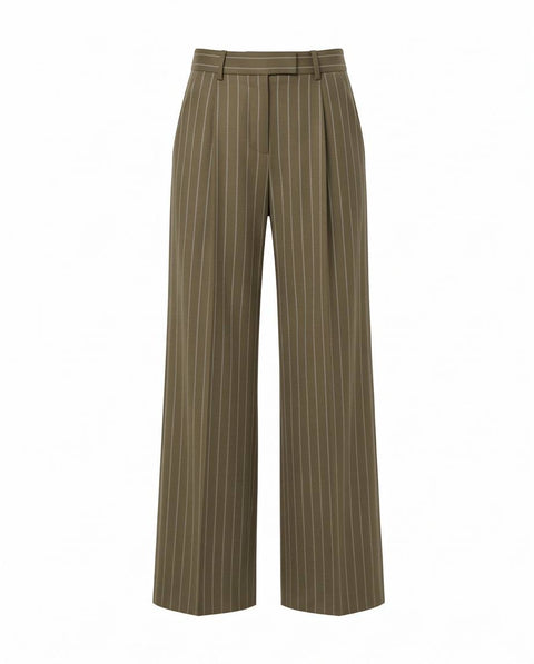 MAX MARA RIO PANTALONE GESSATO LANA E VISCOSA