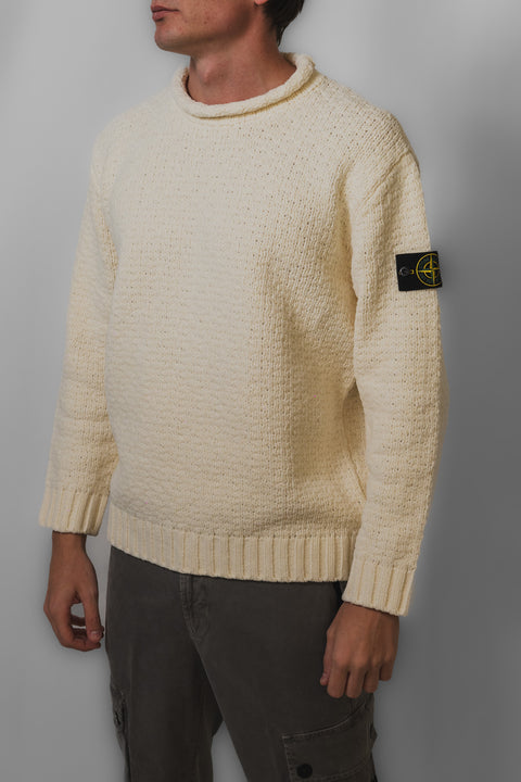 STONE ISLAND MAGLIA COLLO VULCANO CINIGLIA LOGO SPALLA