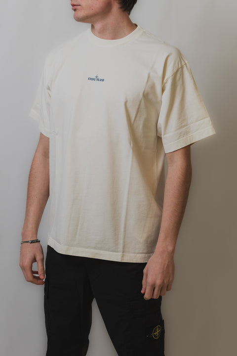 STONE ISLAND T-SHIRT REGULAR FIT JERSEY CON STAMPA LOGO CAMU PETTO E SCHIENA
