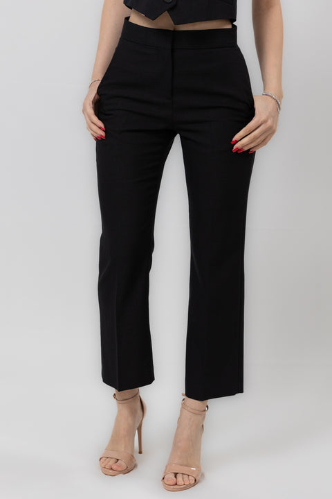 MSGM PANTALONE SIGARETTA VISCOSA CROPPED