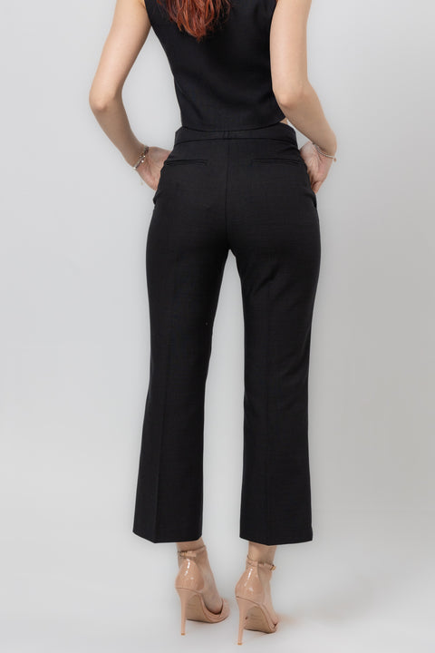 MSGM PANTALONE SIGARETTA VISCOSA CROPPED