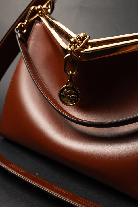 ETRO BORSA VELA MEDIUM IN PELLE CON TRACOLLA E CHIUSURA METALLO