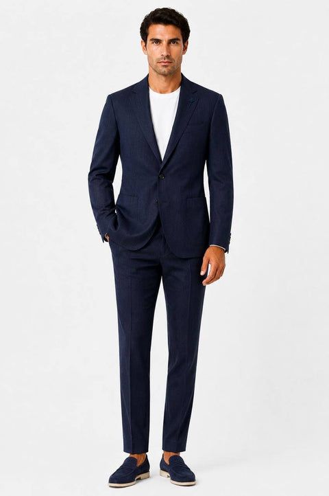 LARDINI COORDINATO 1 PETTO LANA DENIM