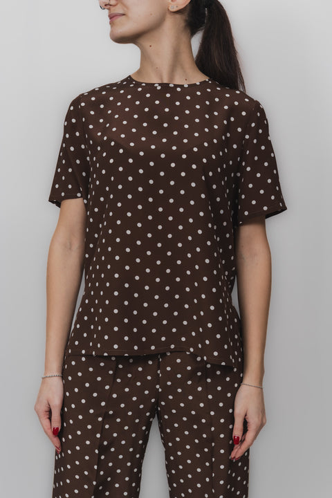 PAROSH BLUSA MANICA CORTA SETA