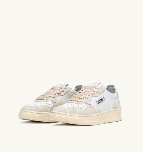 AUTRY SNEAKER PELLE E SUEDE GLITTER TAB LOGO