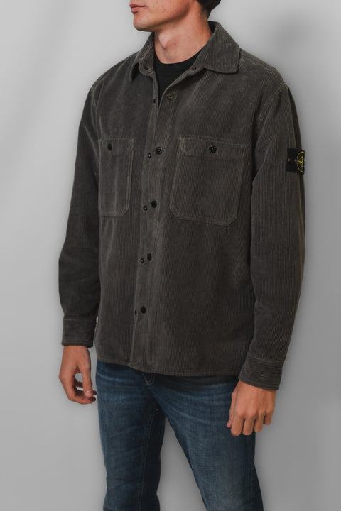 STONE ISLAND CAMICIA OVER CORDUROY LOGO SPALLA