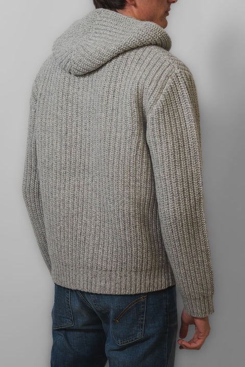 STONE ISLAND CARDIGAN ZIP POPCORN STITCH LANA E CASHMERE