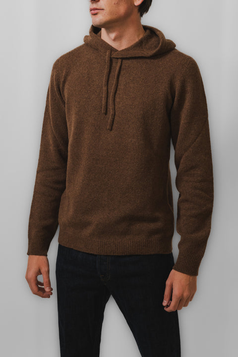 ROBERTO COLLINA MAGLIA GIROCOLLO CAPPUCCIO BABY CAMEL
